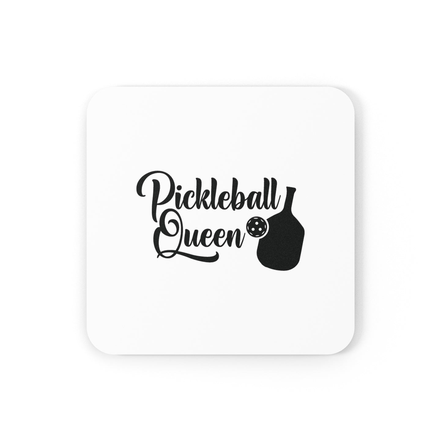 Pickleball Stylish Cork Coaster - Pickleball Queen White