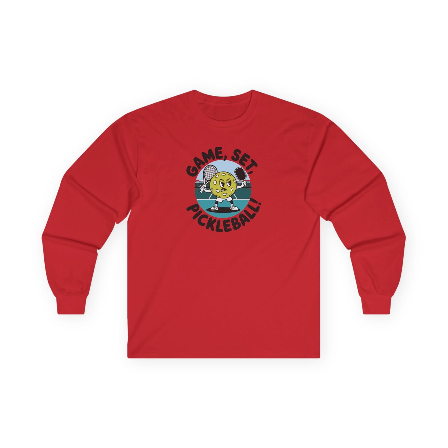 Men's Funny Pickleball Long Sleeves top - Game, Set, Pickleball Red