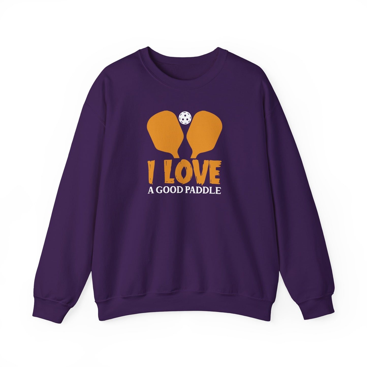 Women's Soft Pickleball Sweatshirt - I Love a Good Paddle Purple