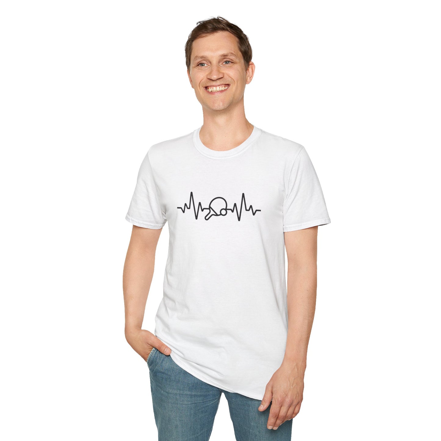 Men's Stylish Pickleball T-shirt - Pickleball Heartbeat
