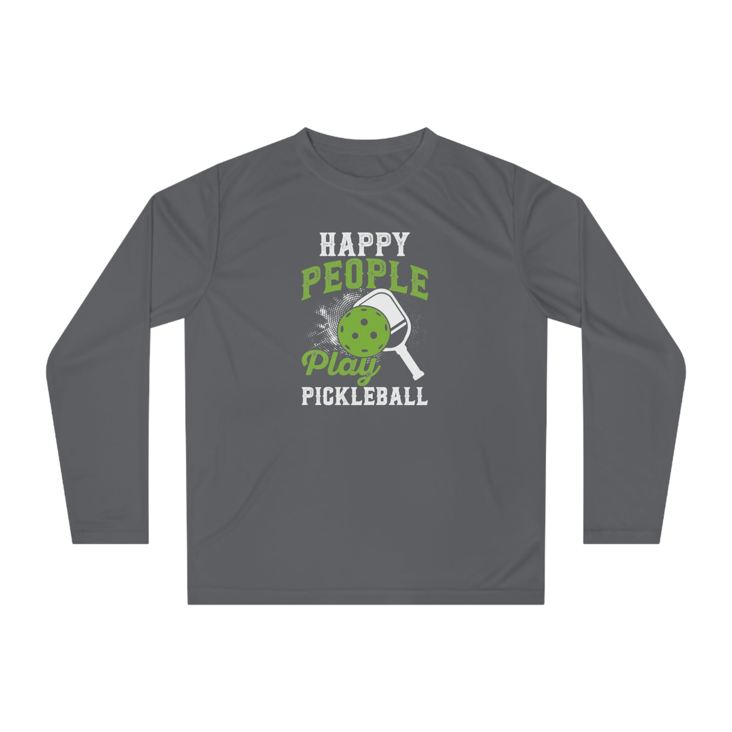 Men's Cool Pickleball Long Sleeves top - Happy People Play Pickleball Gray