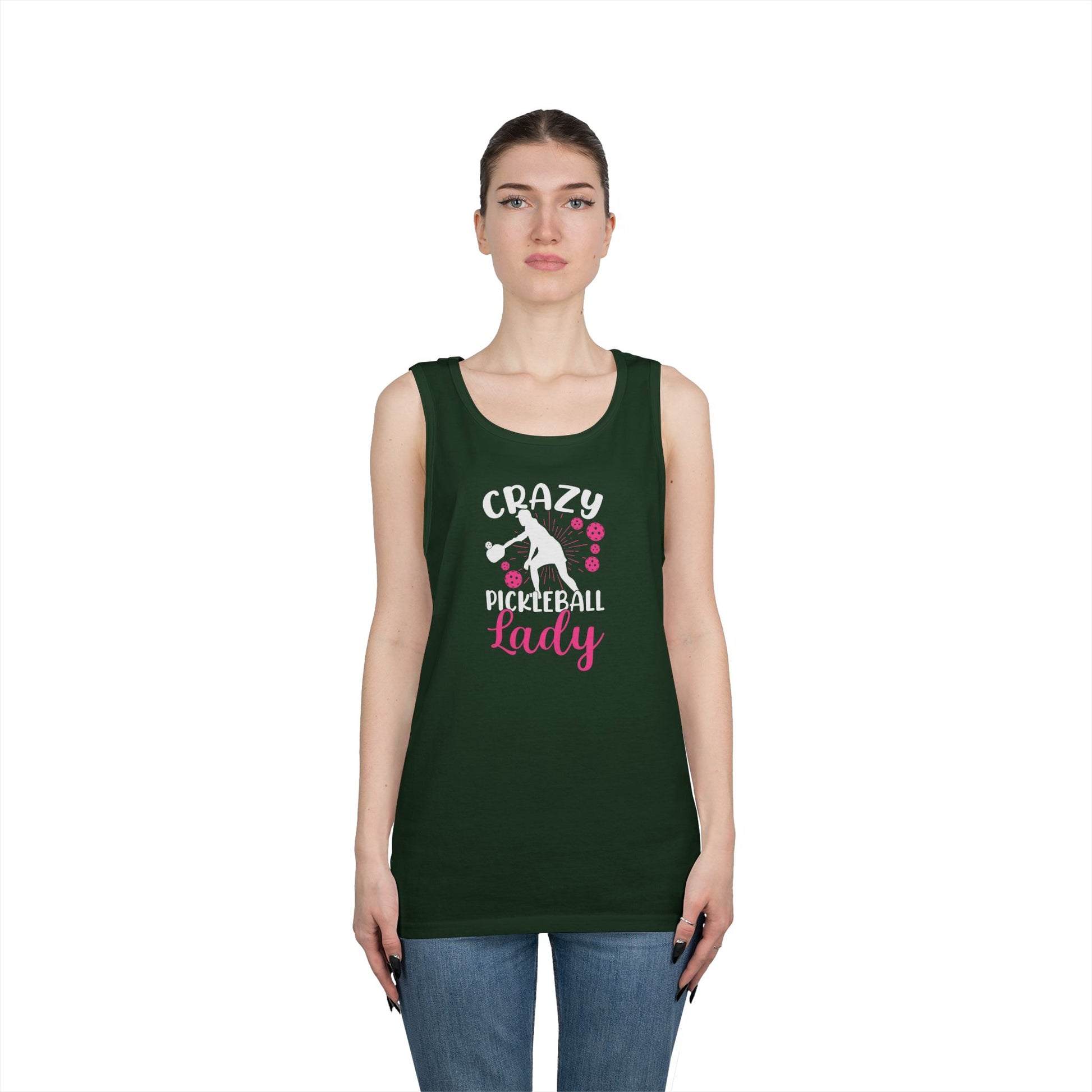Women's Quirky Pickleball Tank Top - Crazy Pickleball Lady