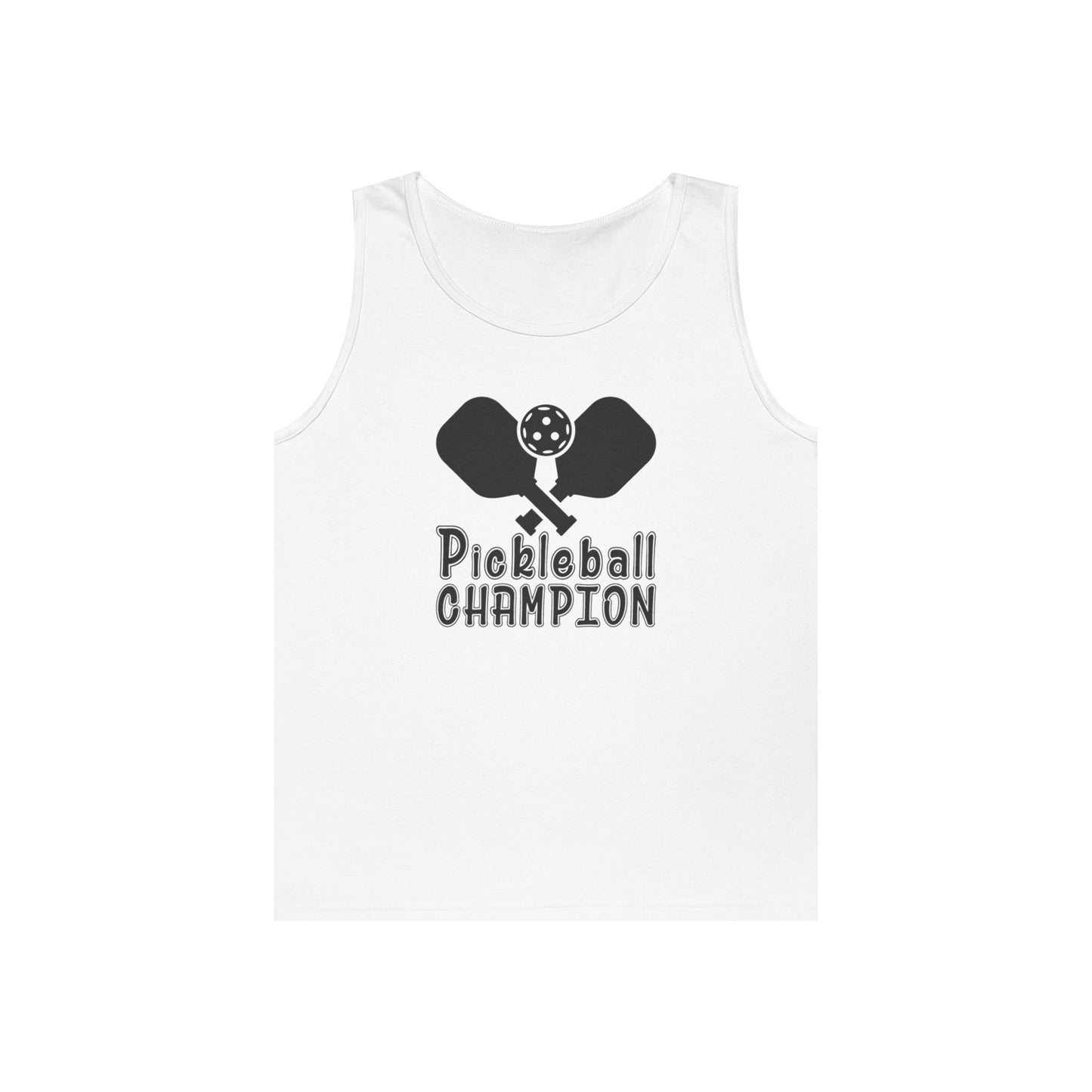 Men's Eye-Catching Pickleball Tank Top - Pickleball Champion White