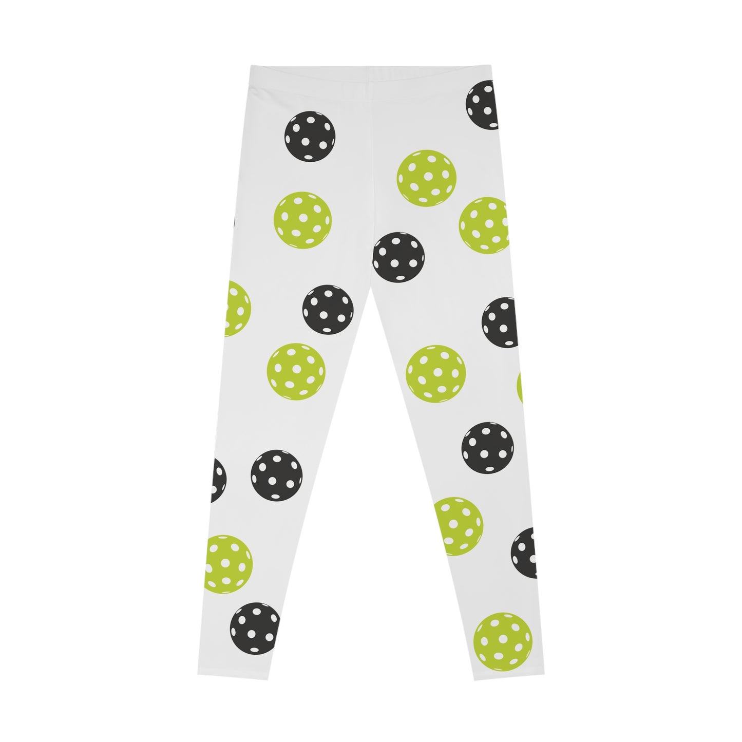 Women's Fun Pickleball Legging - Ball Pattern White