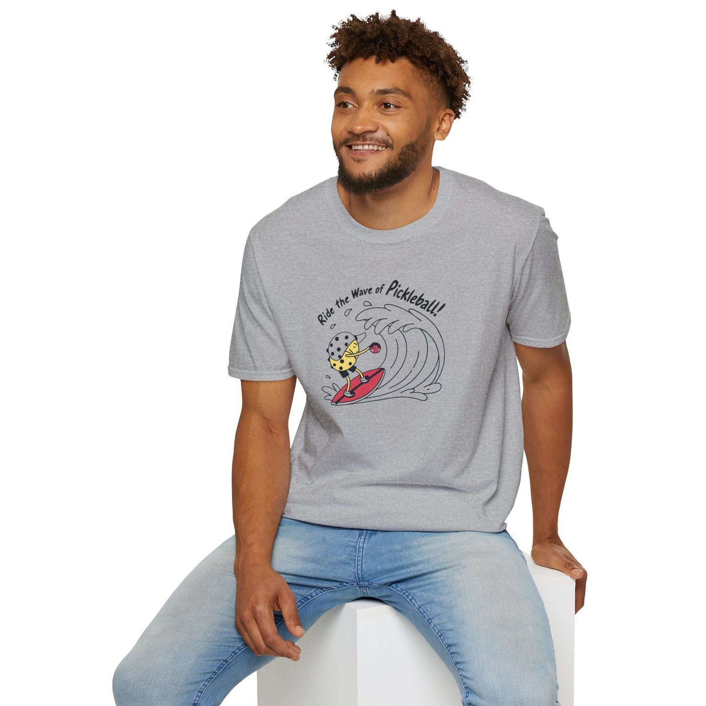 Men's Comfy Pickleball T-shirt - Ride the Wave of Pickleball