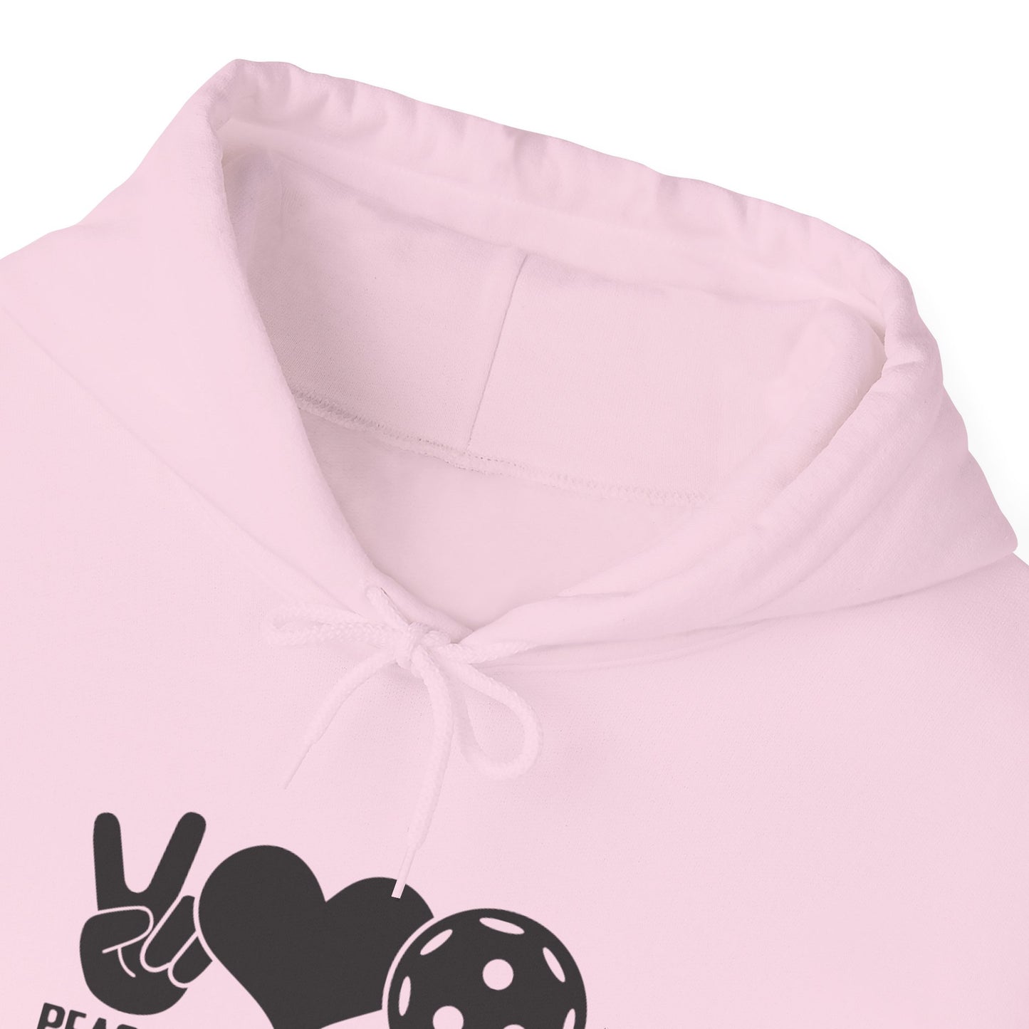 Women's Comfy Pickleball Hoodie - Peace, Love, Pickleball