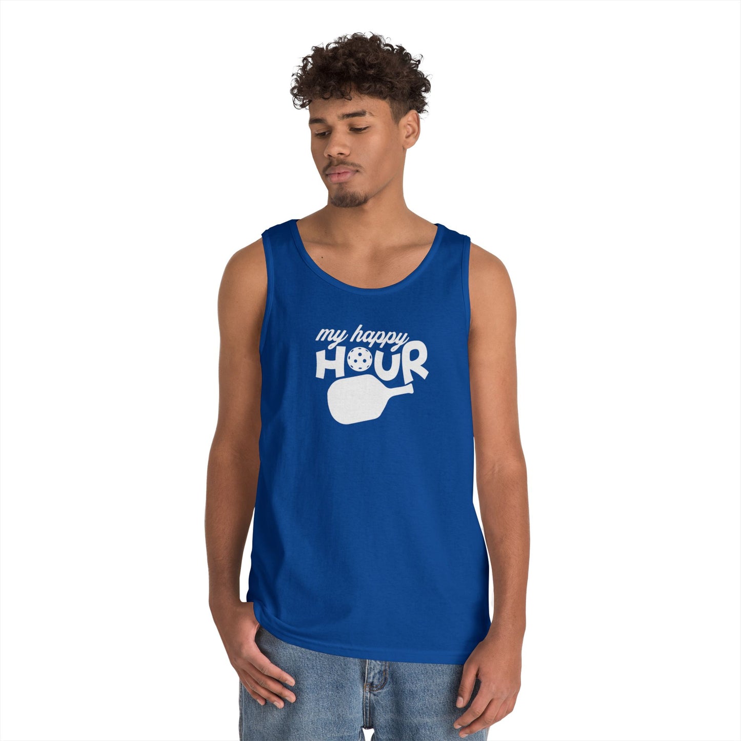 Men's Durable Pickleball Tank Top - My Happy Hour