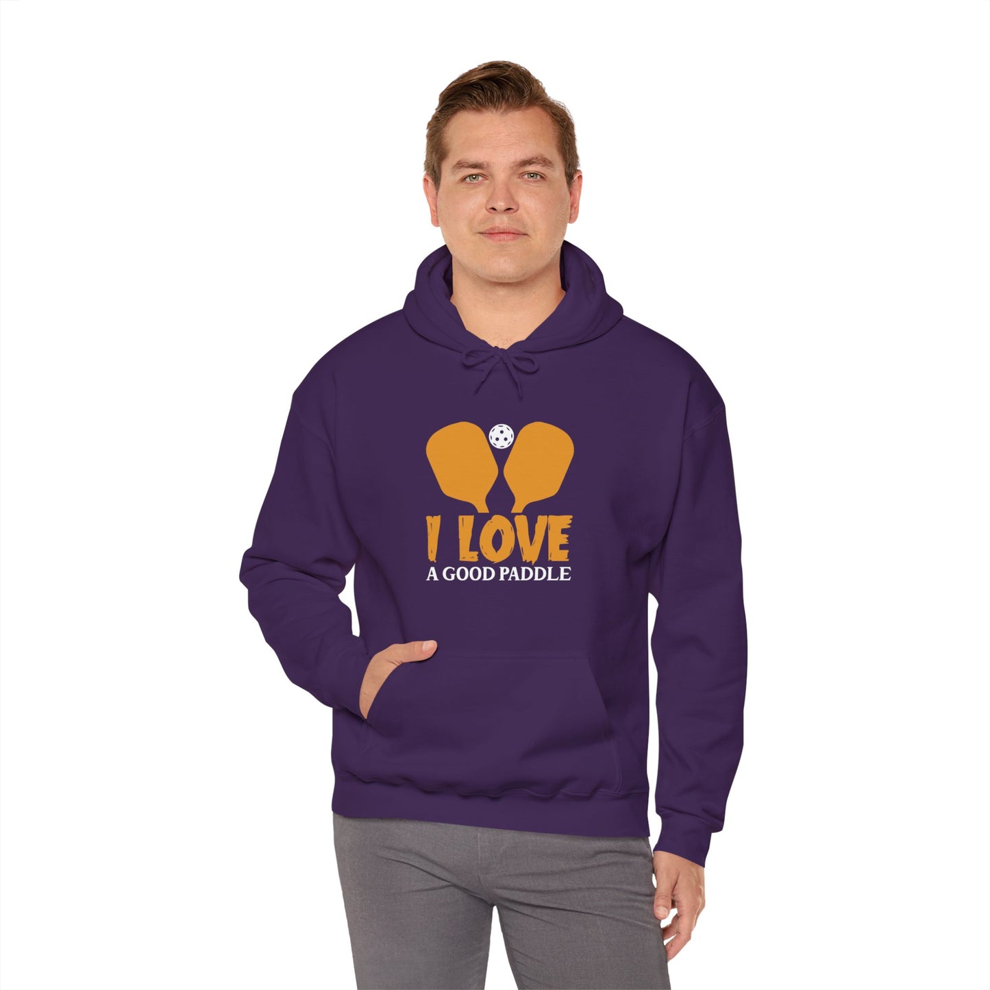 Men's Comfy Pickleball Hoodie - I Love a Good Paddle