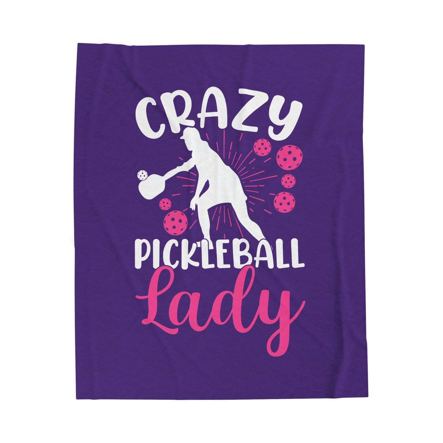 Pickleball Stylish Blanket - Crazy Pickleball Lady Purple