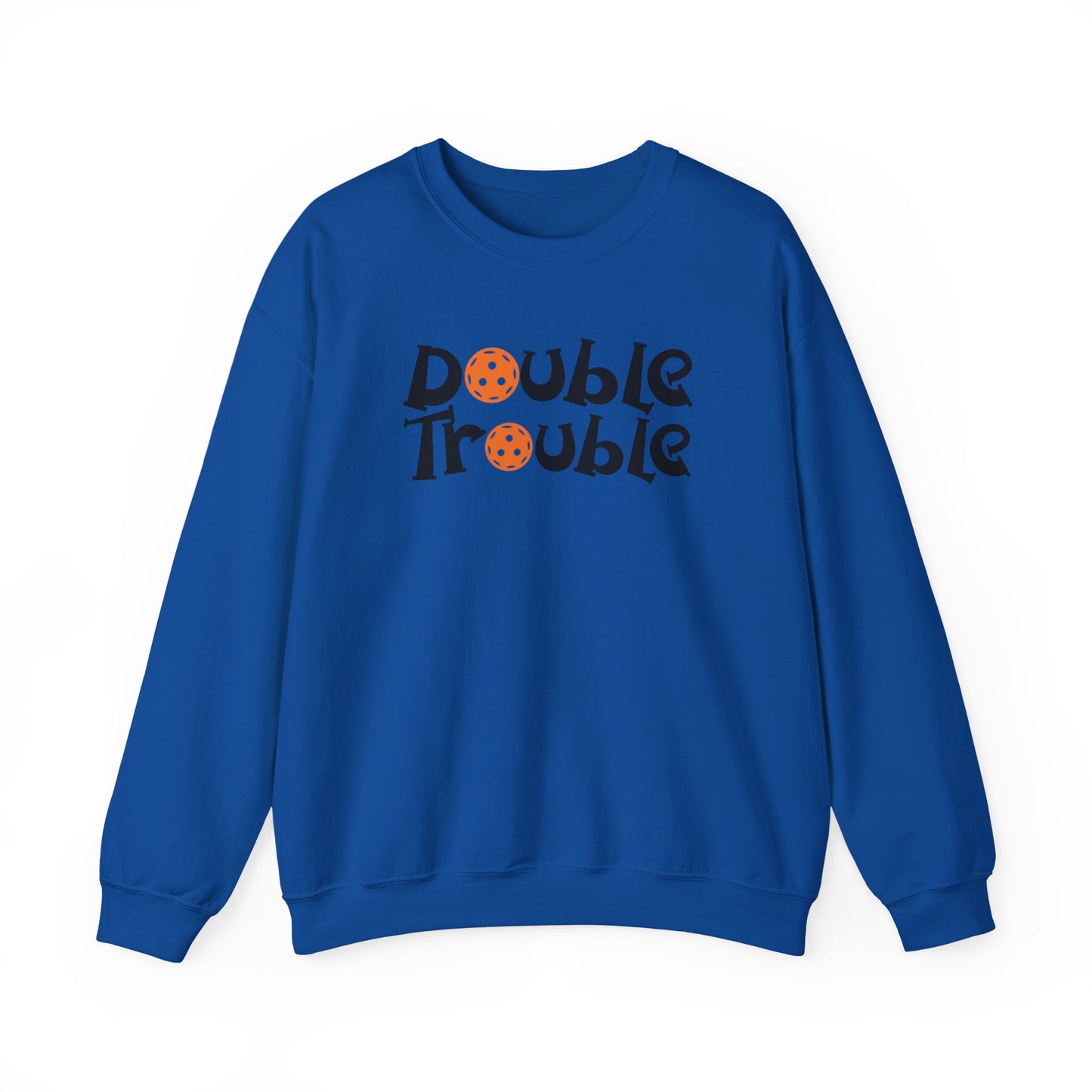 Women's Funny Pickleball Sweatshirt - Double Trouble Royal