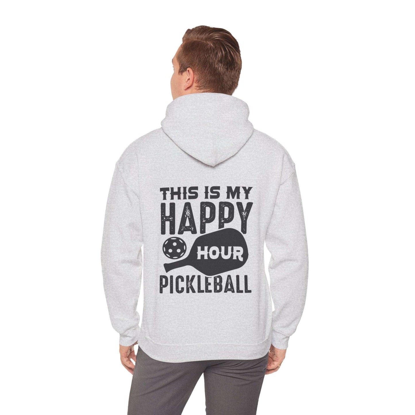 Men's Soft Pickleball Hoodie - This Is My Happy Hour Pickleball