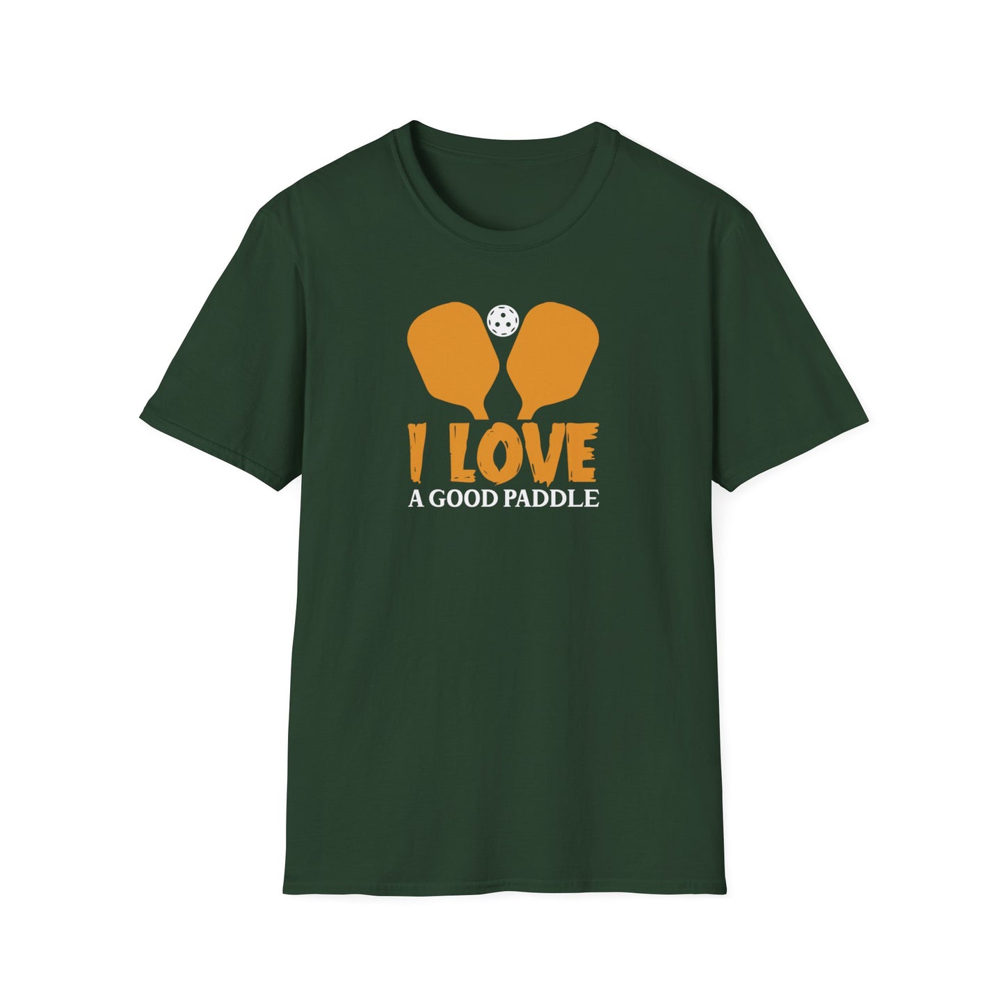 Men's Playful Pickleball T-shirt - I Love a Good Paddle Green
