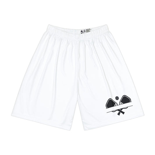 Men's Stylish Pickleball Short - Double Paddles White