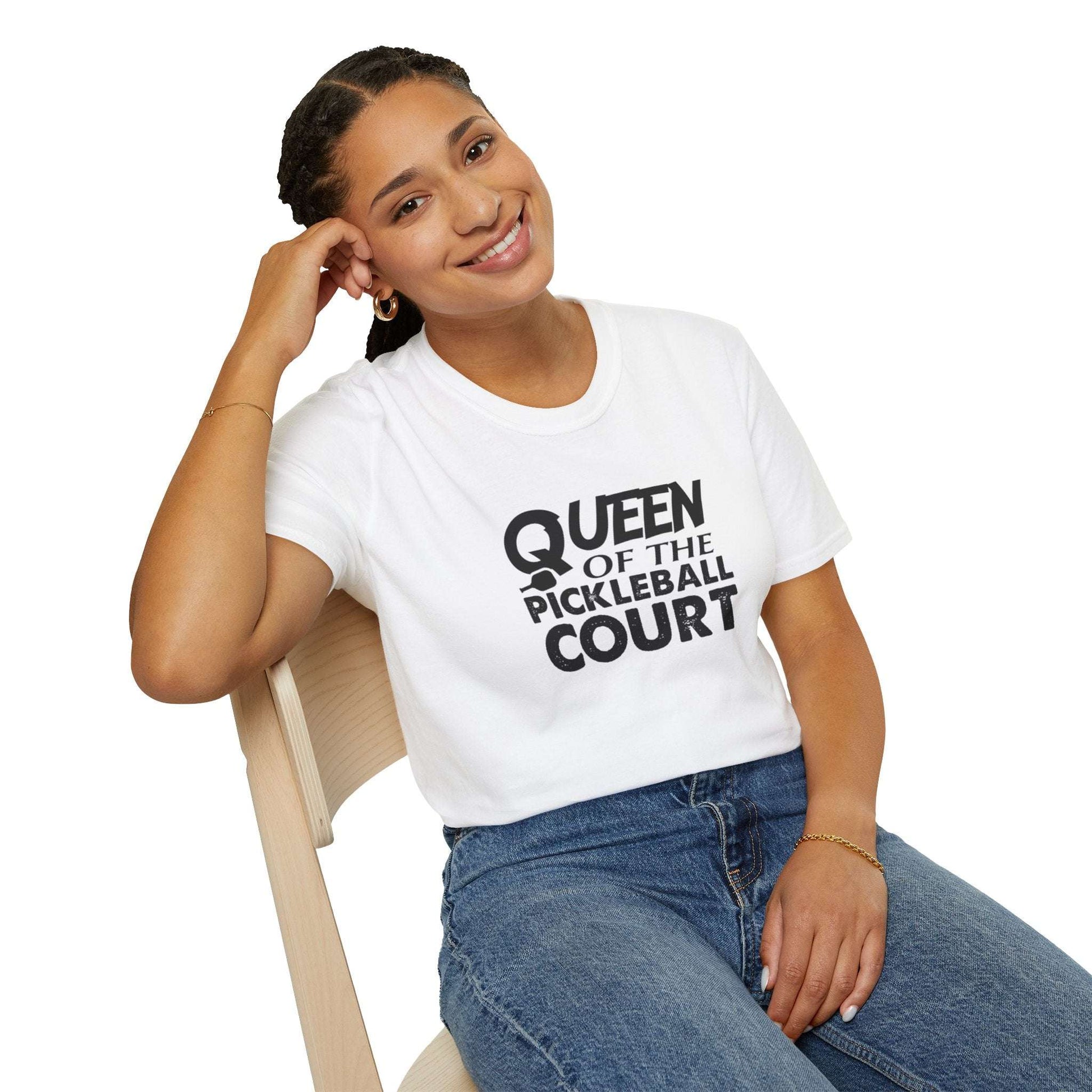 Women's Charming Pickleball T-shirt - Queen of the Pickleball Court