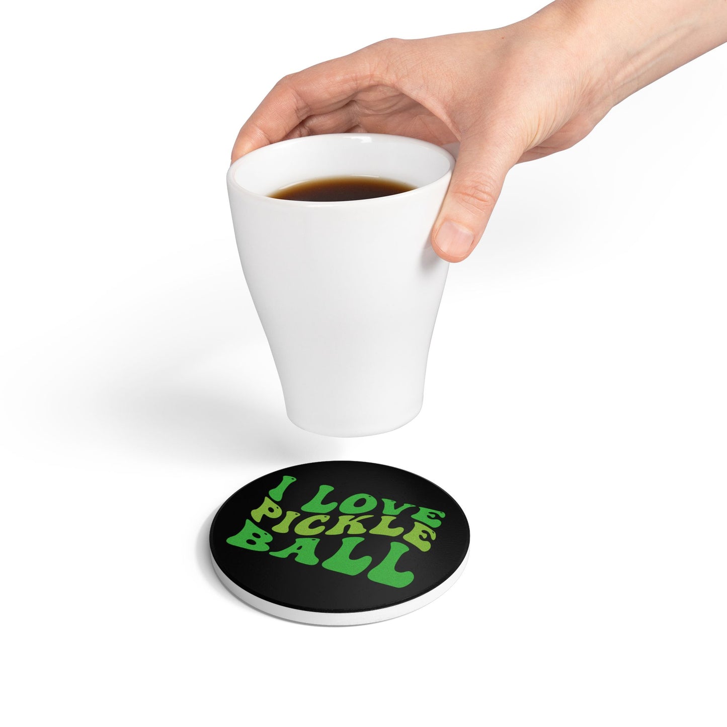 Pickleball Playful Ceramic Coaster - I Love Pickleball