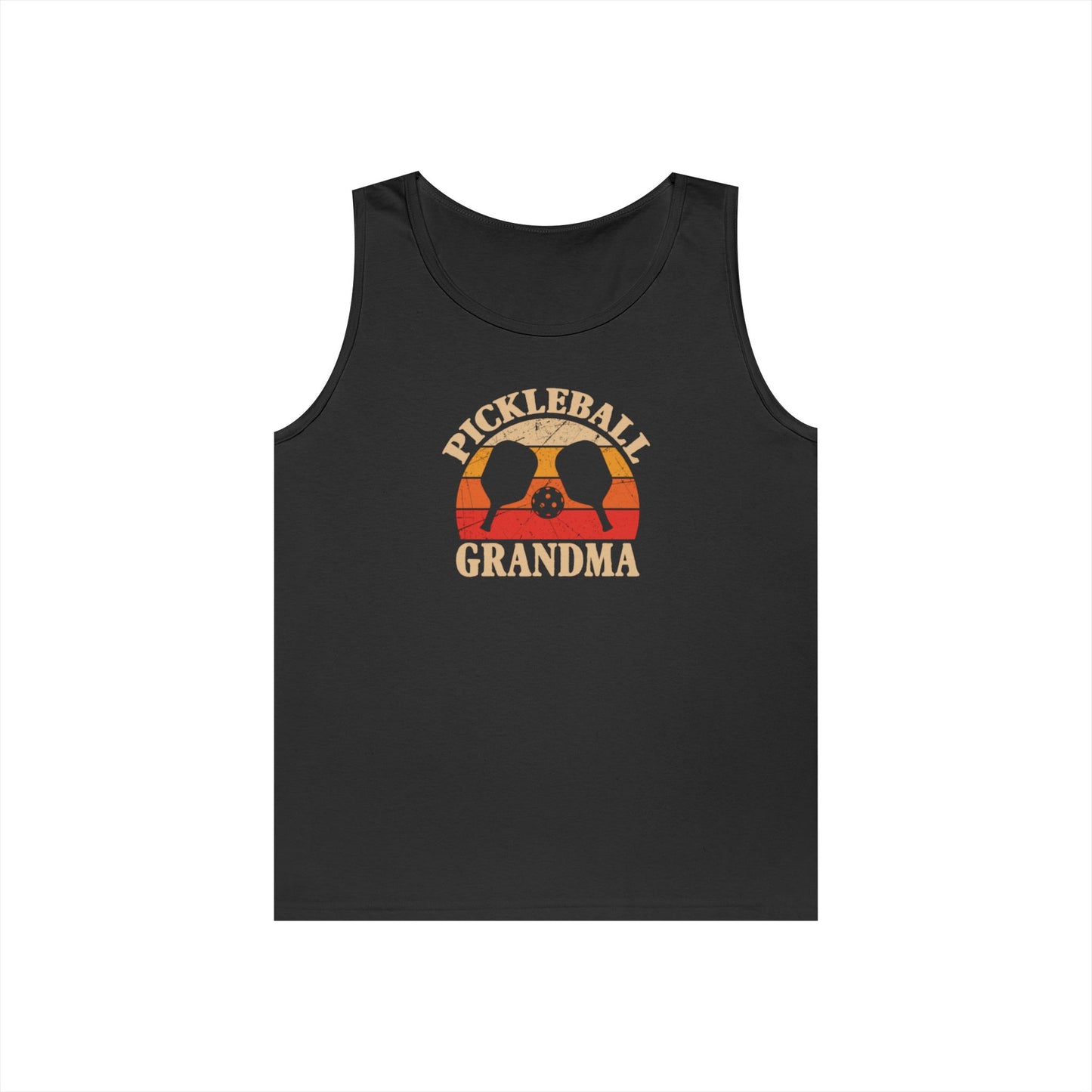 Women's Durable Pickleball Tank Top - Pickleball Grandma Black