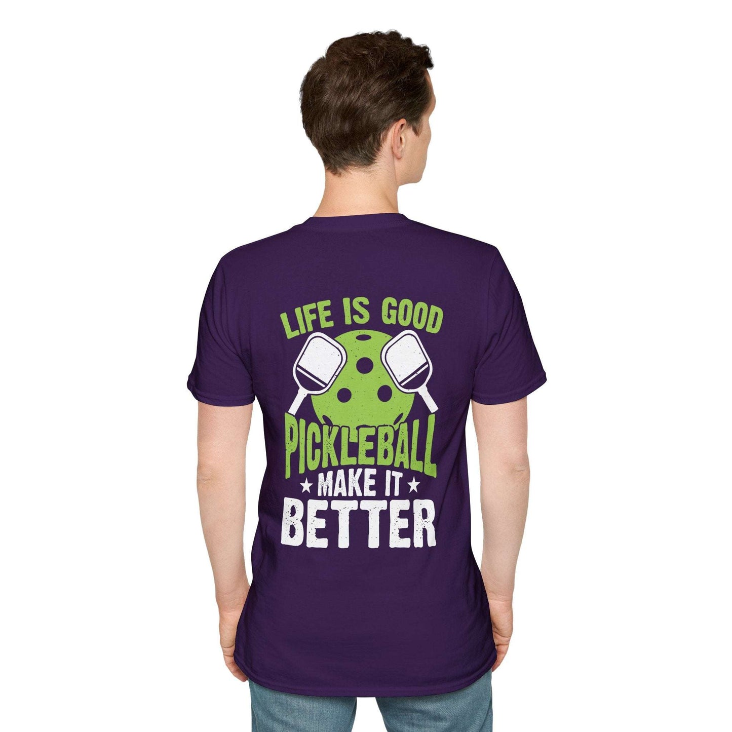 Men's Pickleball T-shirt - Life Is Good Pickleball Make It Better