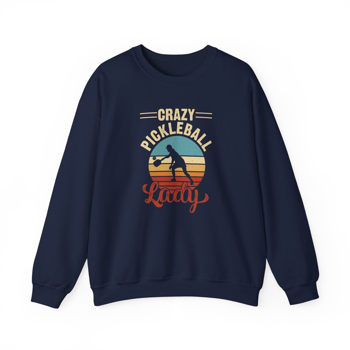 Women's Soft Pickleball Sweatshirt - Crazy Pickleball Lady Navy