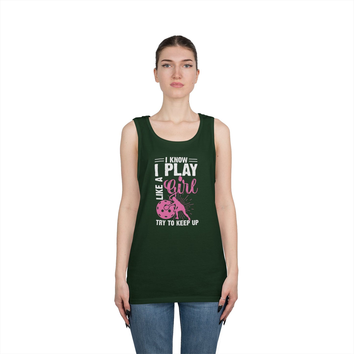 Women's Pickleball Tank Top - I Play Like a Girl Try to Keep Up