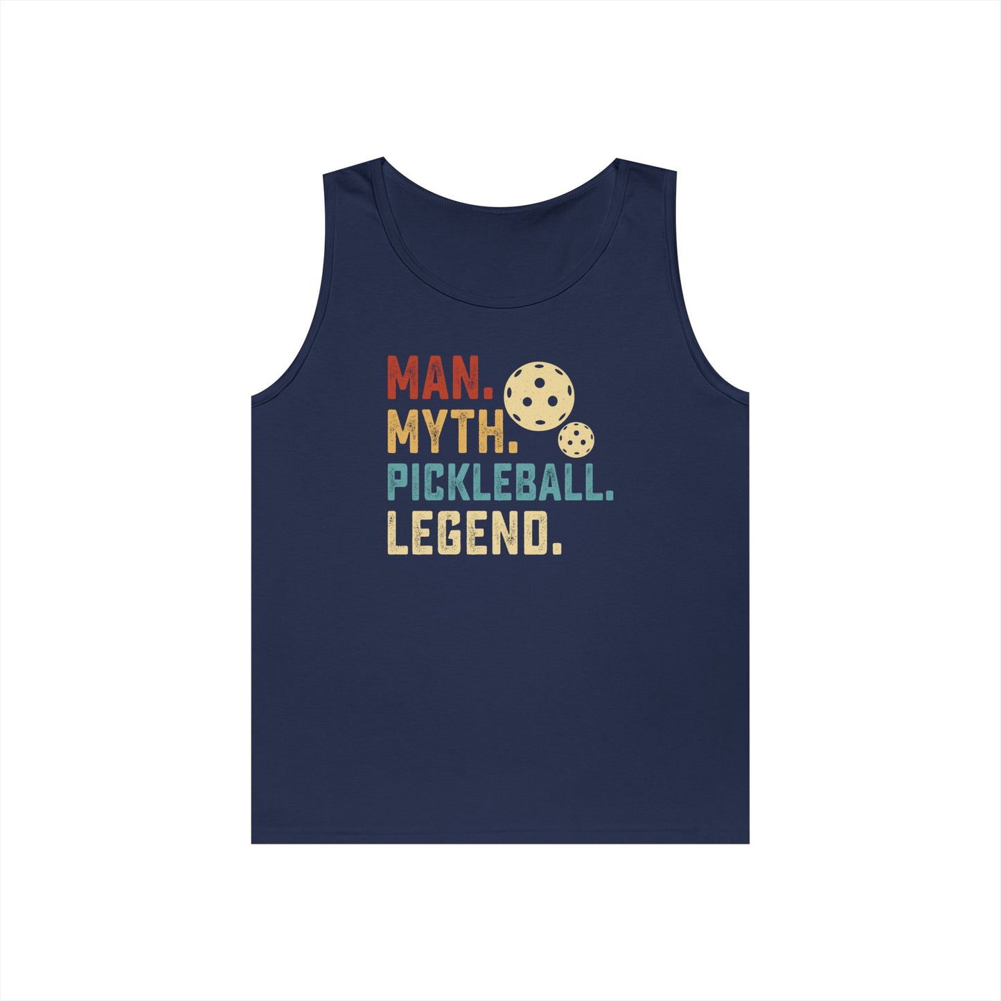 Men's Cool Pickleball Tank Top - Man Myth Pickleball Legend Navy