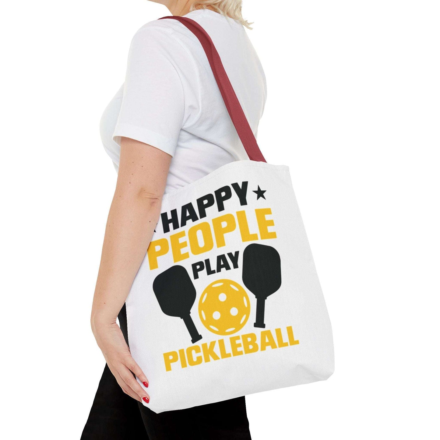 Pickleball Unique Tote Bag - Happy People Play Pickleball