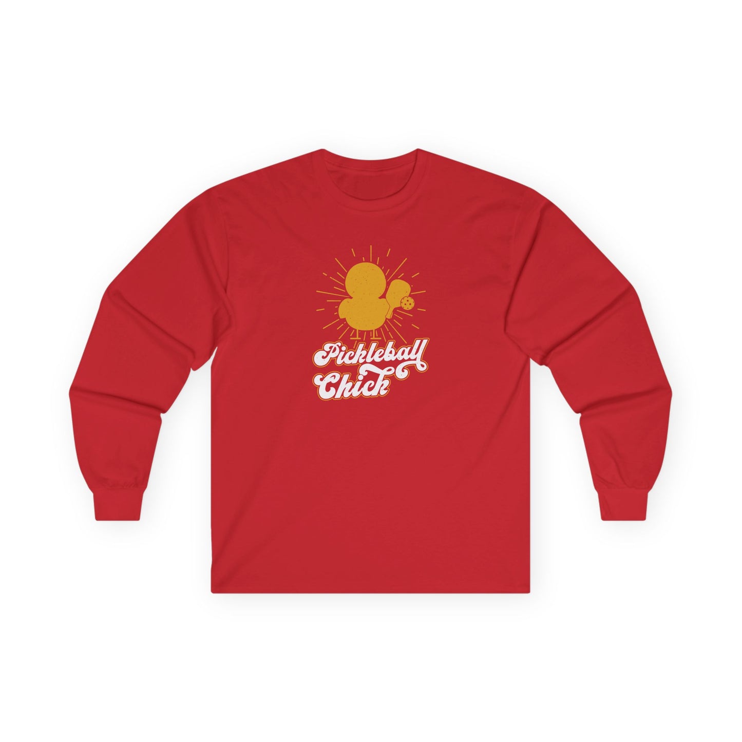 Women's Funny Pickleball Long Sleeves top - Pickleball Chick Red