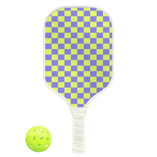 Pickleball Colorful Paddle - Checker Vibe White
