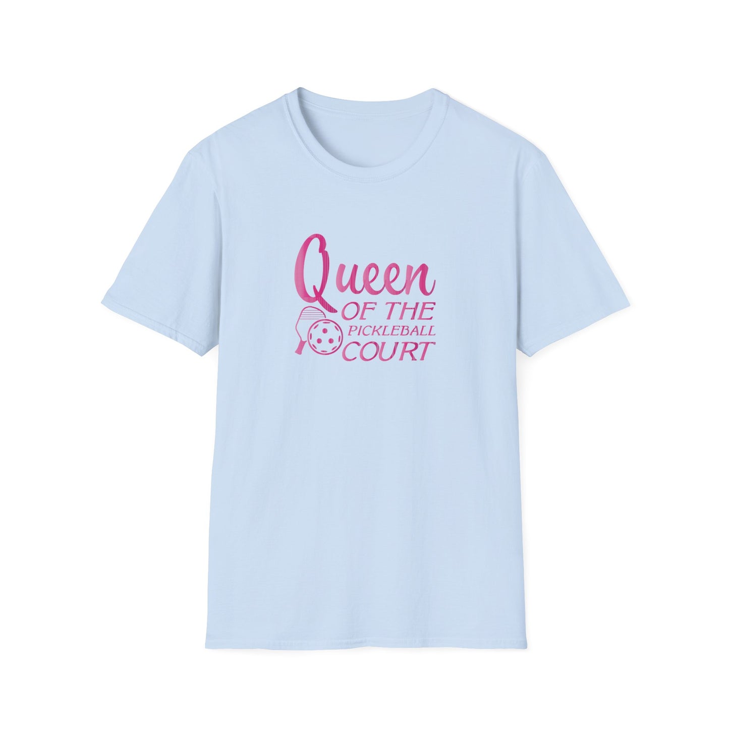 Women's Stylish Pickleball T-shirt - Queen of the Pickleball Court Blue