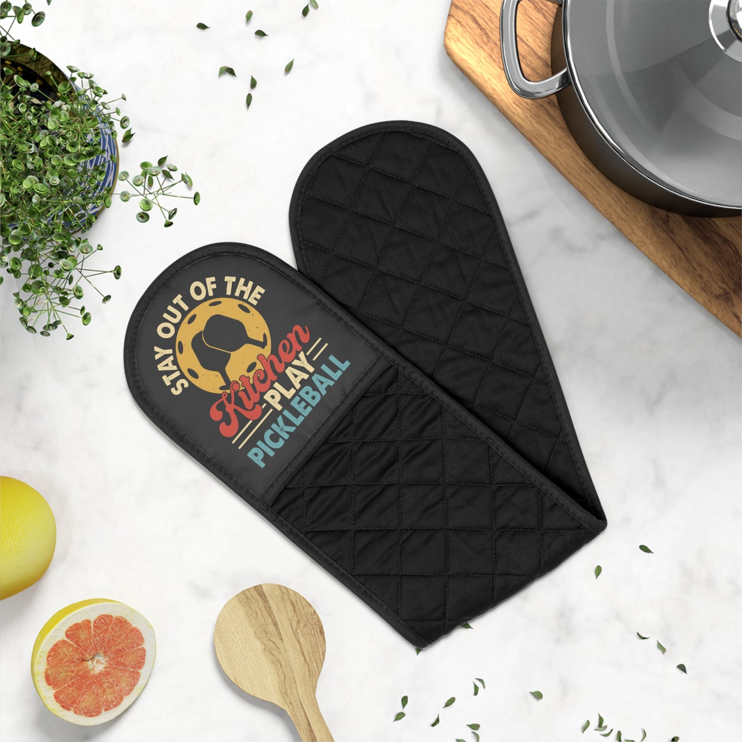 Pickleball Oven Mitts - Stay Out of the Kitchen Play Pickleball Retro