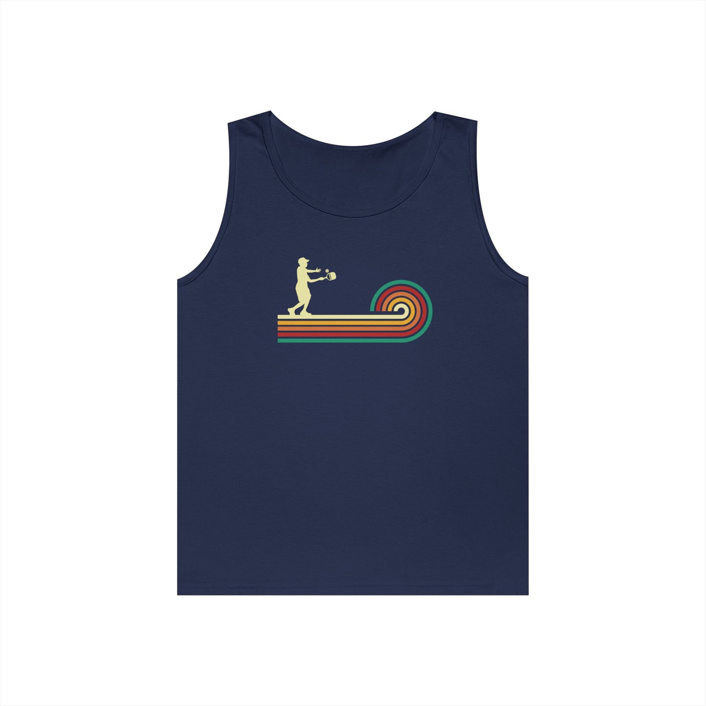 Men's Unique Pickleball Tank Top - Pickleball Retro Navy