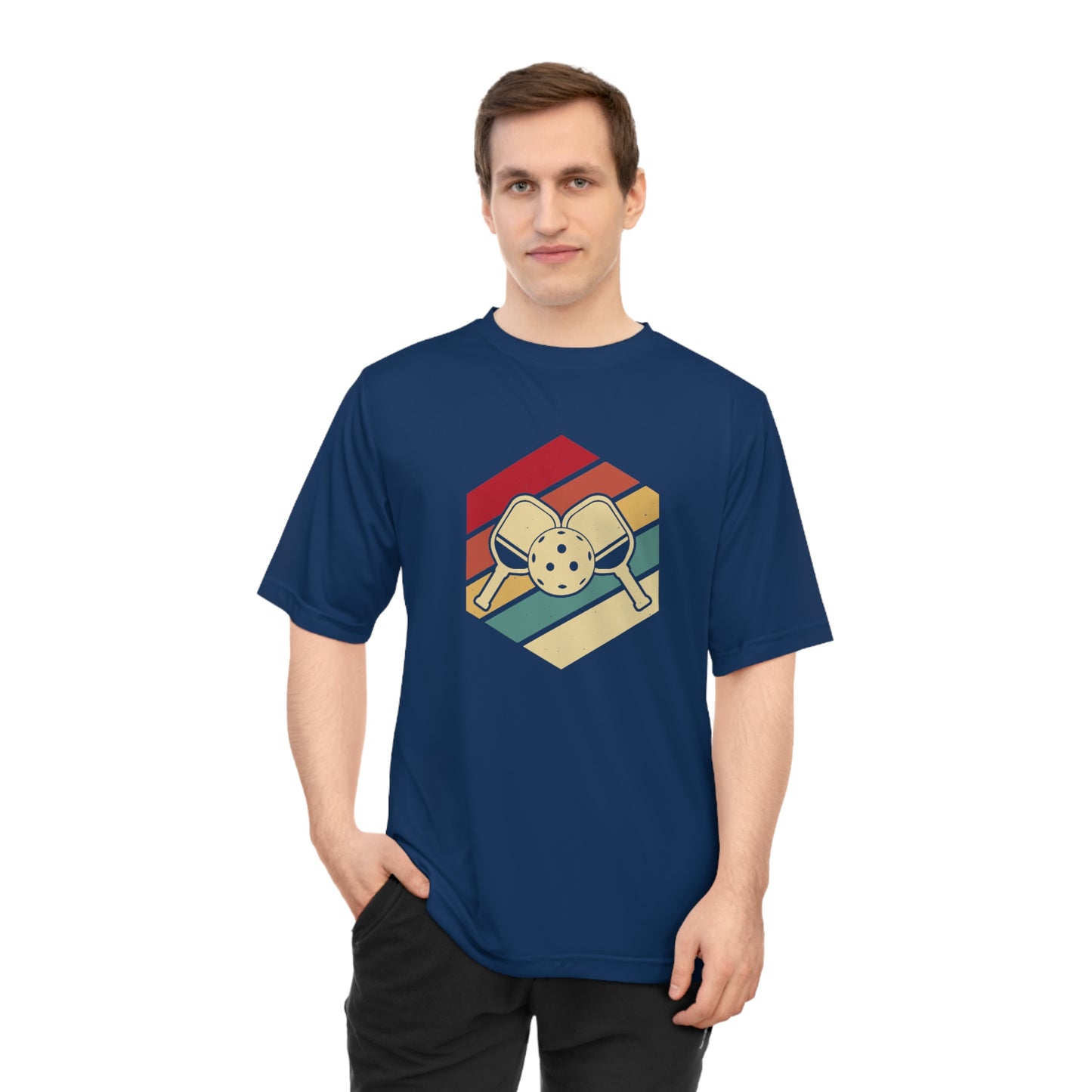 Men's Comfy Pickleball T-shirt - Paddle and Ball Retro