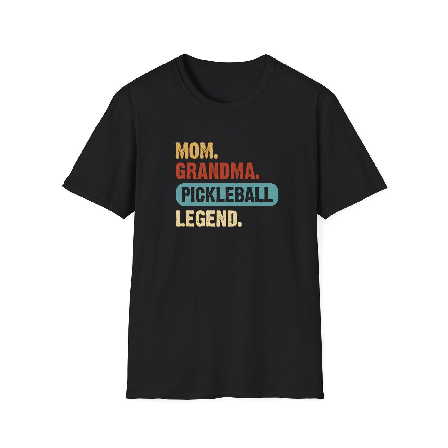 Women's Stylish Pickleball T-shirt - Mom Grandma Pickleball Legend Black