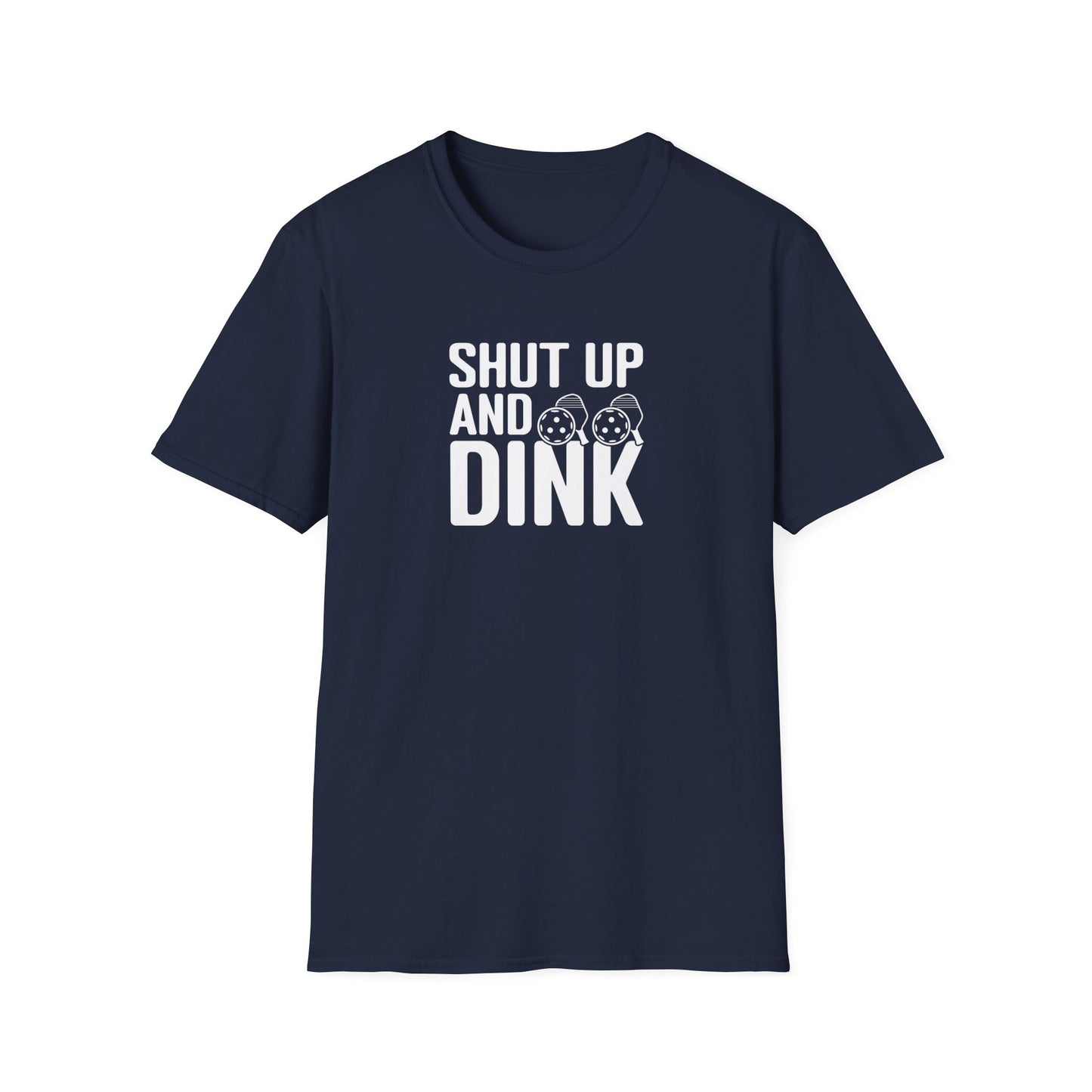 Men's Funny Pickleball T-shirt - Shut Up and Dink Navy