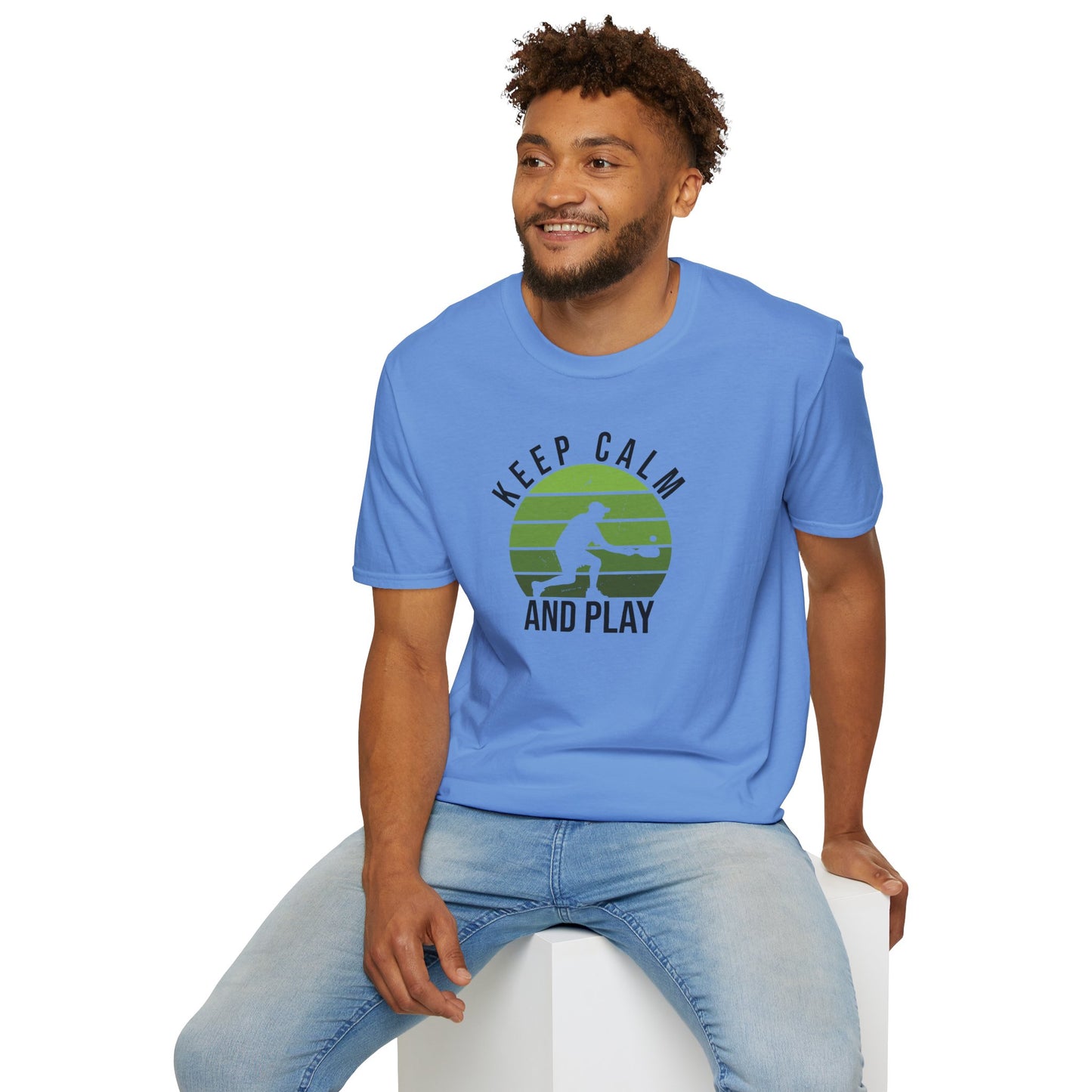 Men's Stylish Pickleball T-shirt - Keep Calm and Play