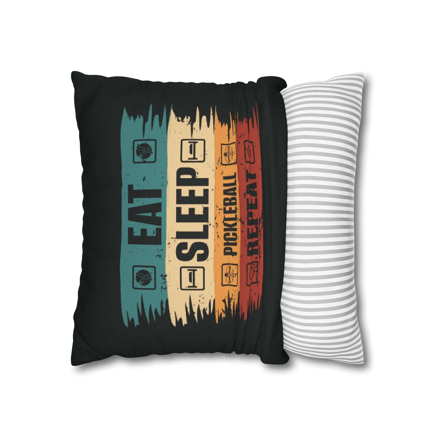 Pickleball Bold Pillowcase - Eat Sleep Pickleball Repeat Retro