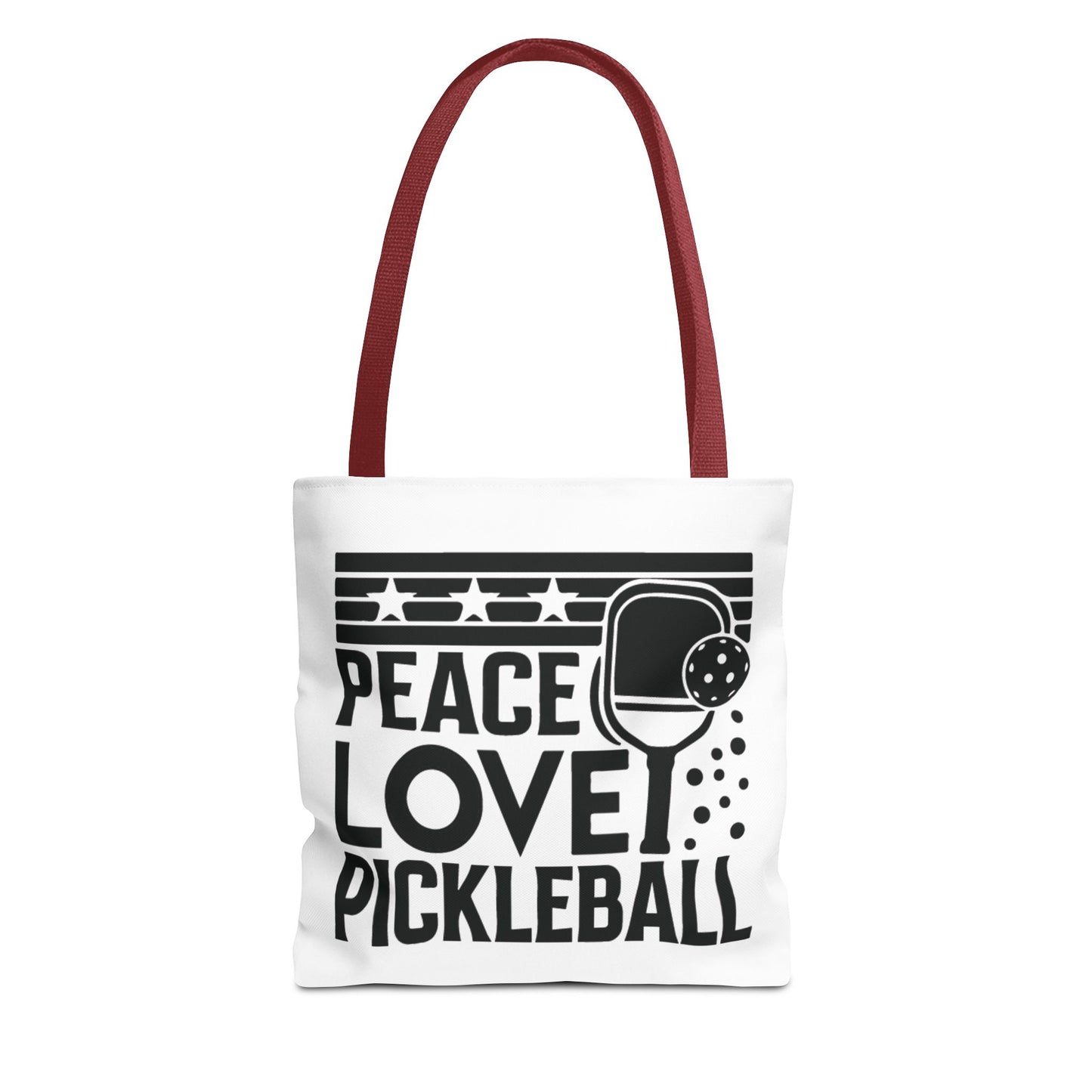 Pickleball Bold Tote Bag - Peace Love Pickleball Red