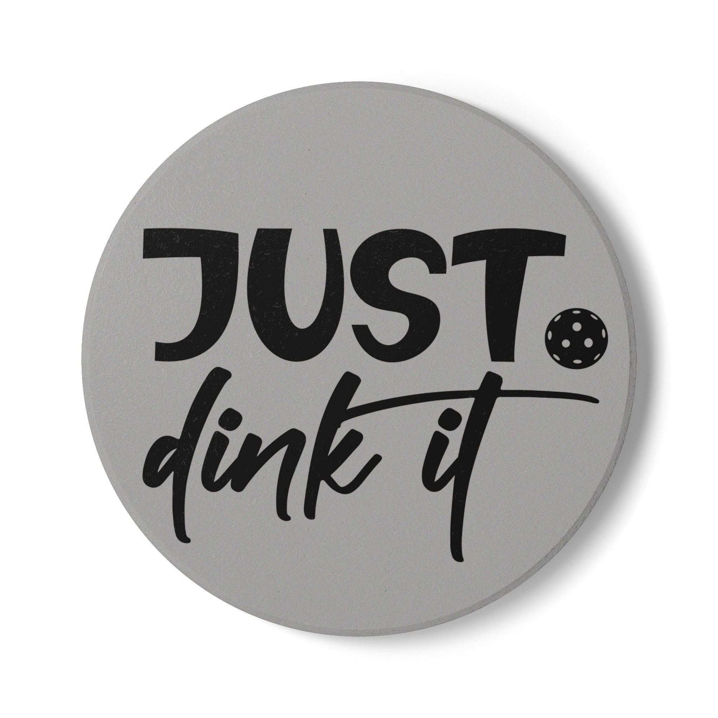 Pickleball Playful Ceramic Coaster - Just Dink It Round