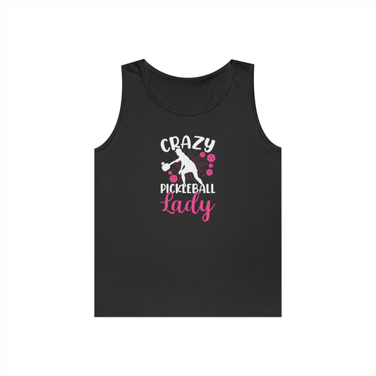 Women's Quirky Pickleball Tank Top - Crazy Pickleball Lady Black