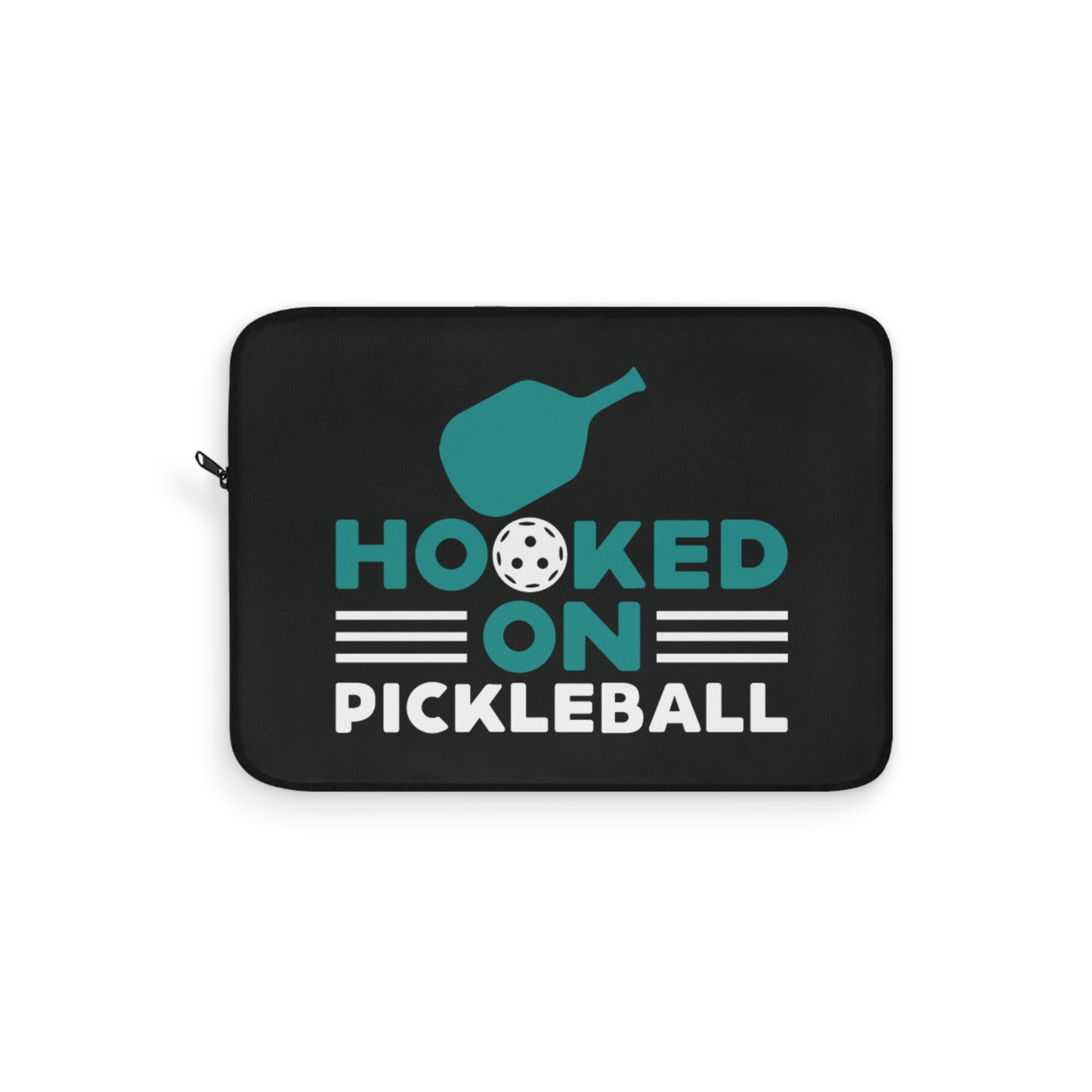 Pickleball Unique Laptop Sleeve - Hooked on Pickleball Black