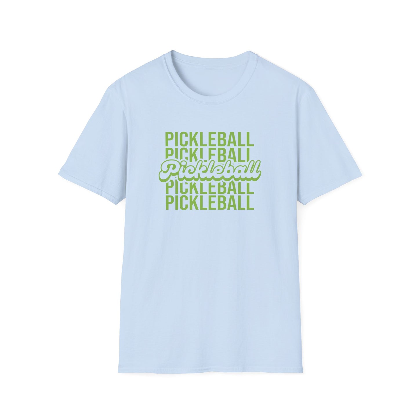 Women's Fun Pickleball T-shirt - Pickleball Repeat Blue