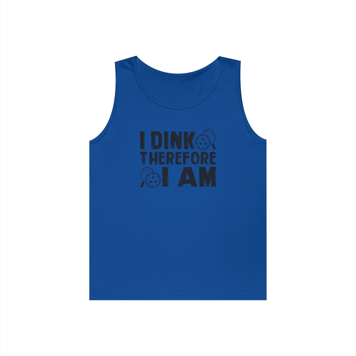 Men's Bold Pickleball Tank Top - I Dink Therefore I Am Royal