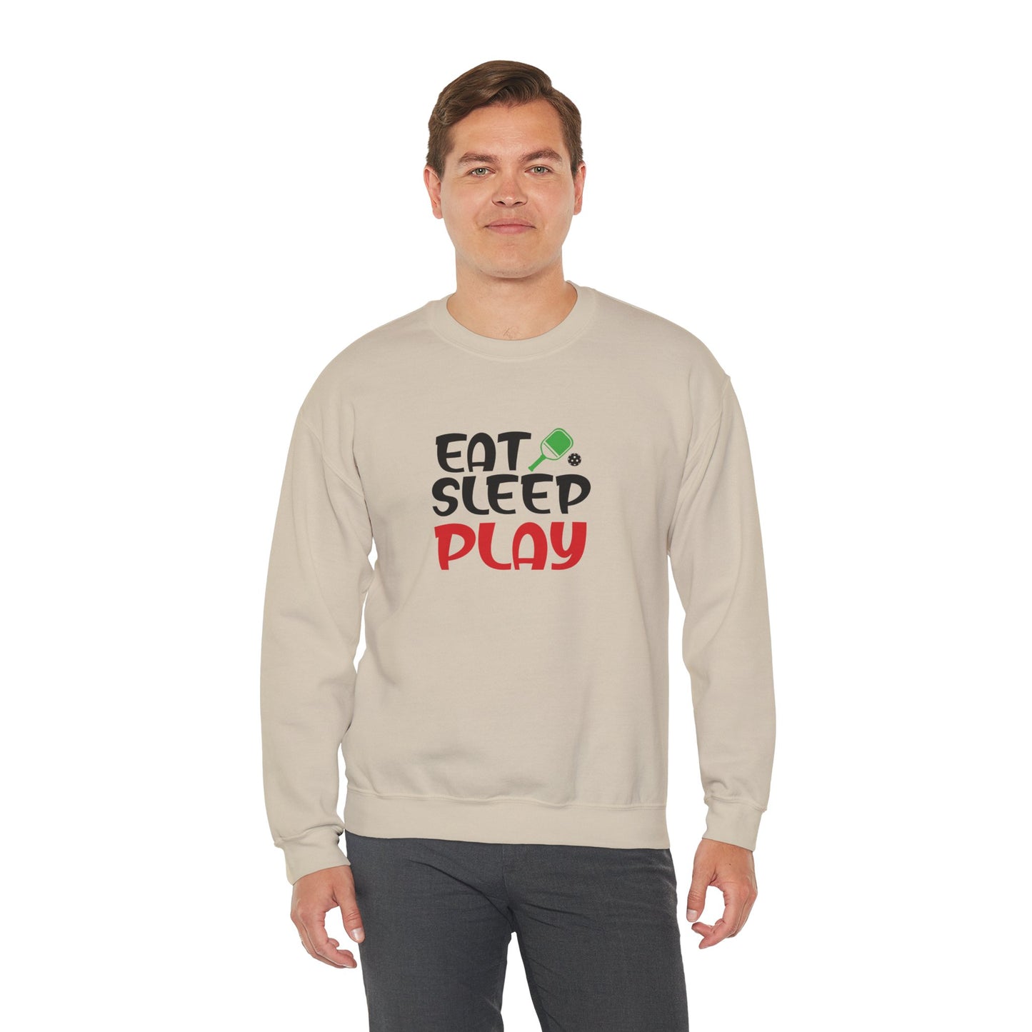 Men's Fun Pickleball Sweatshirt - Eat Sleep Play