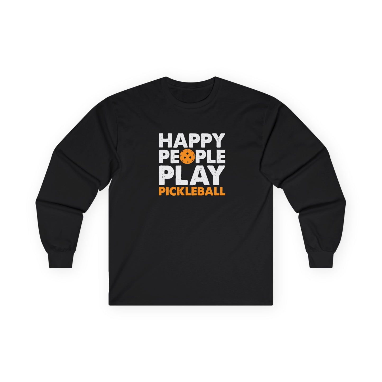 Women's Pickleball Long Sleeves top - Happy People Play Pickleball Black