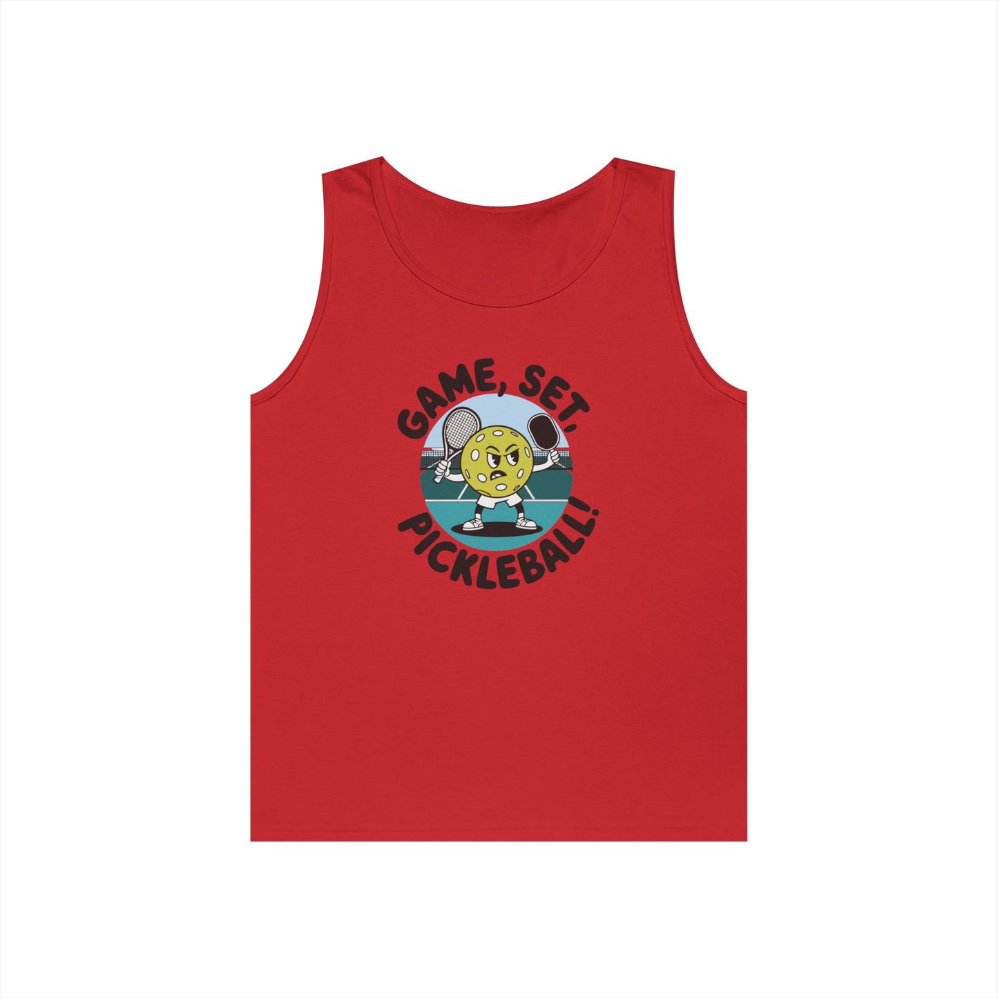 Men's Stylish Pickleball Tank Top - Game, Set, Pickleball Red