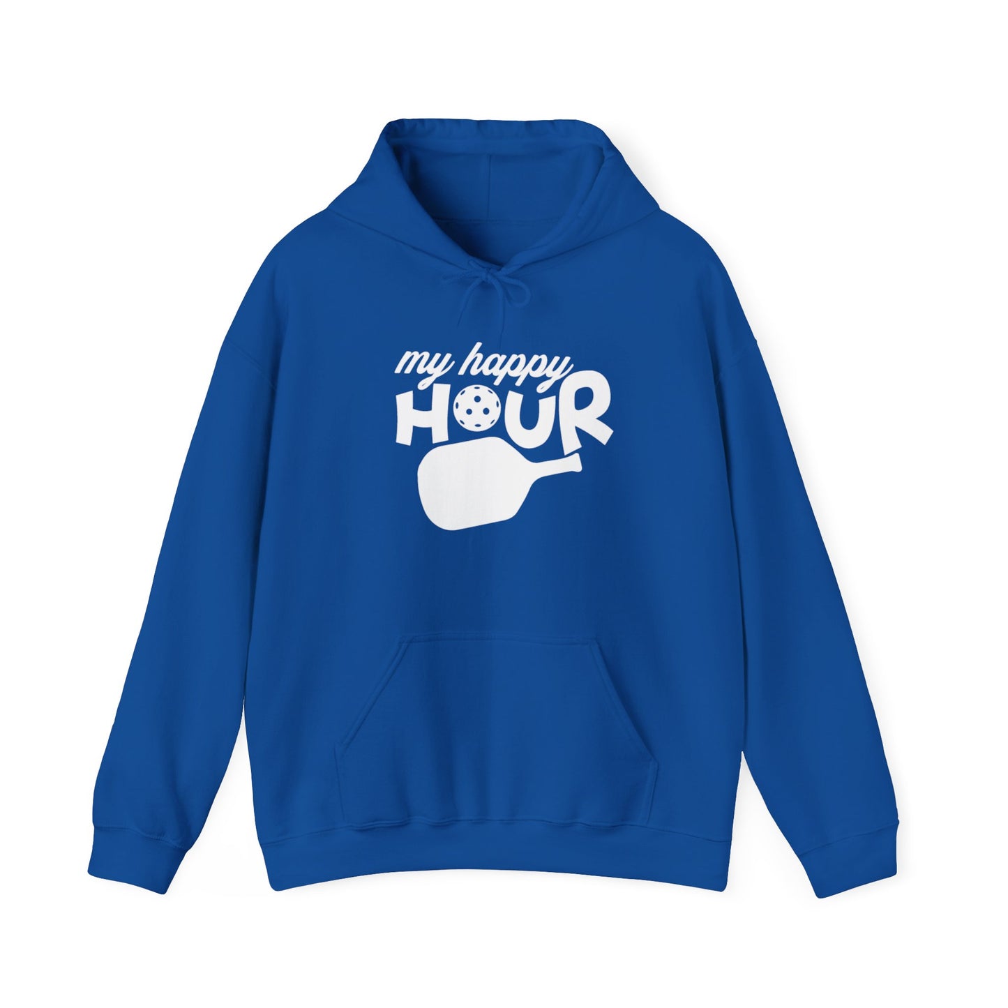 Men's Durable Pickleball Hoodie - My Happy Hour Royal
