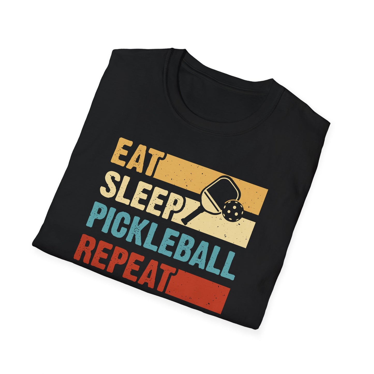 Women's Funny Pickleball T-Shirt - Eat Sleep Pickleball Repeat Retro