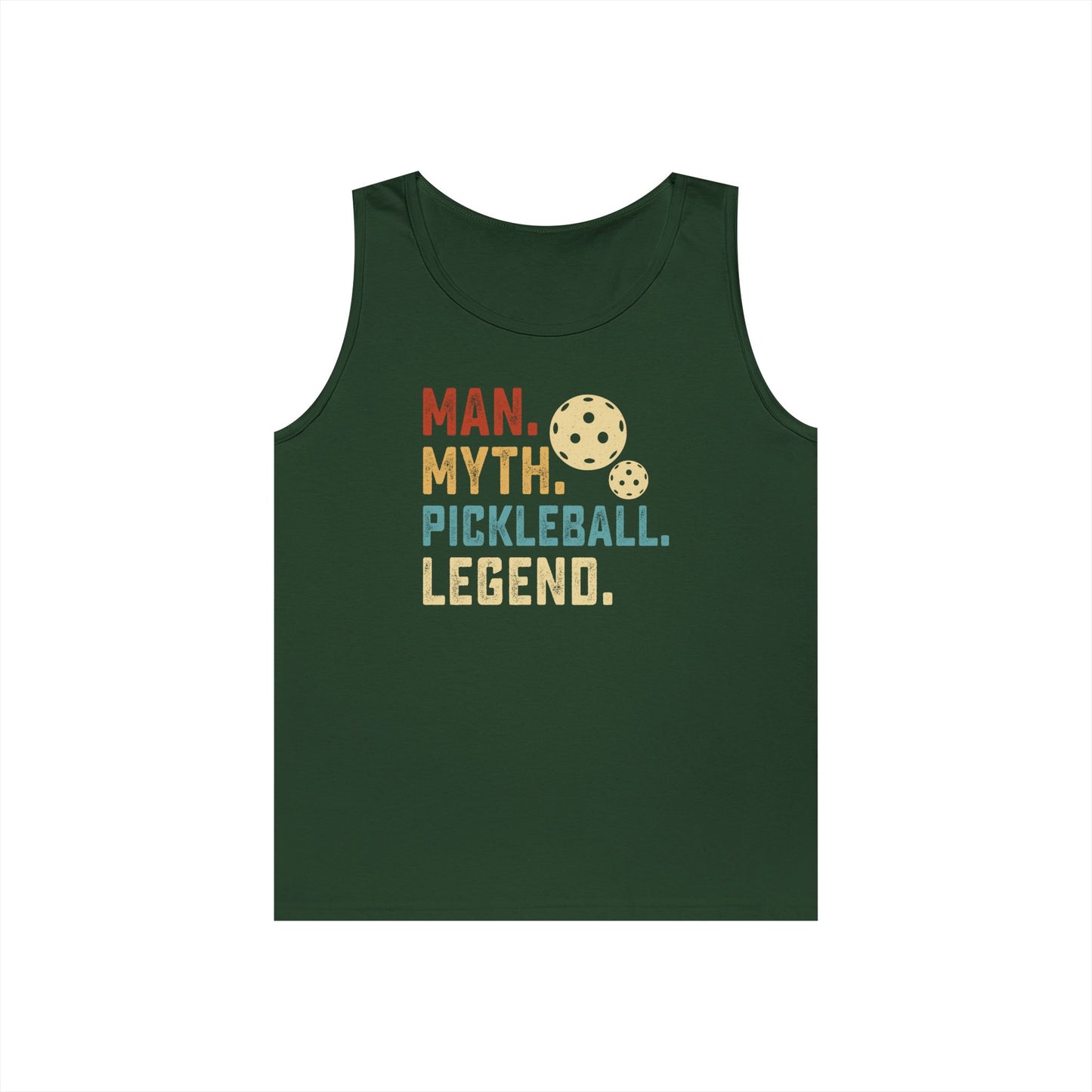 Men's Cool Pickleball Tank Top - Man Myth Pickleball Legend Green