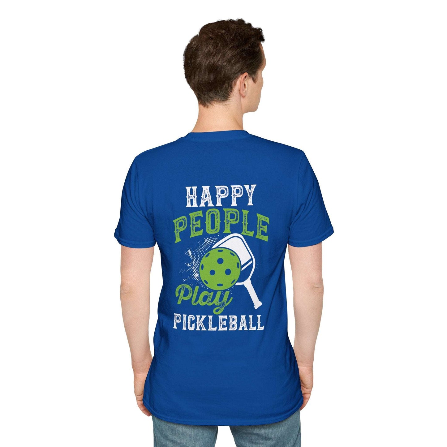 Men's Unique Pickleball T-shirt - Happy People Play Pickleball