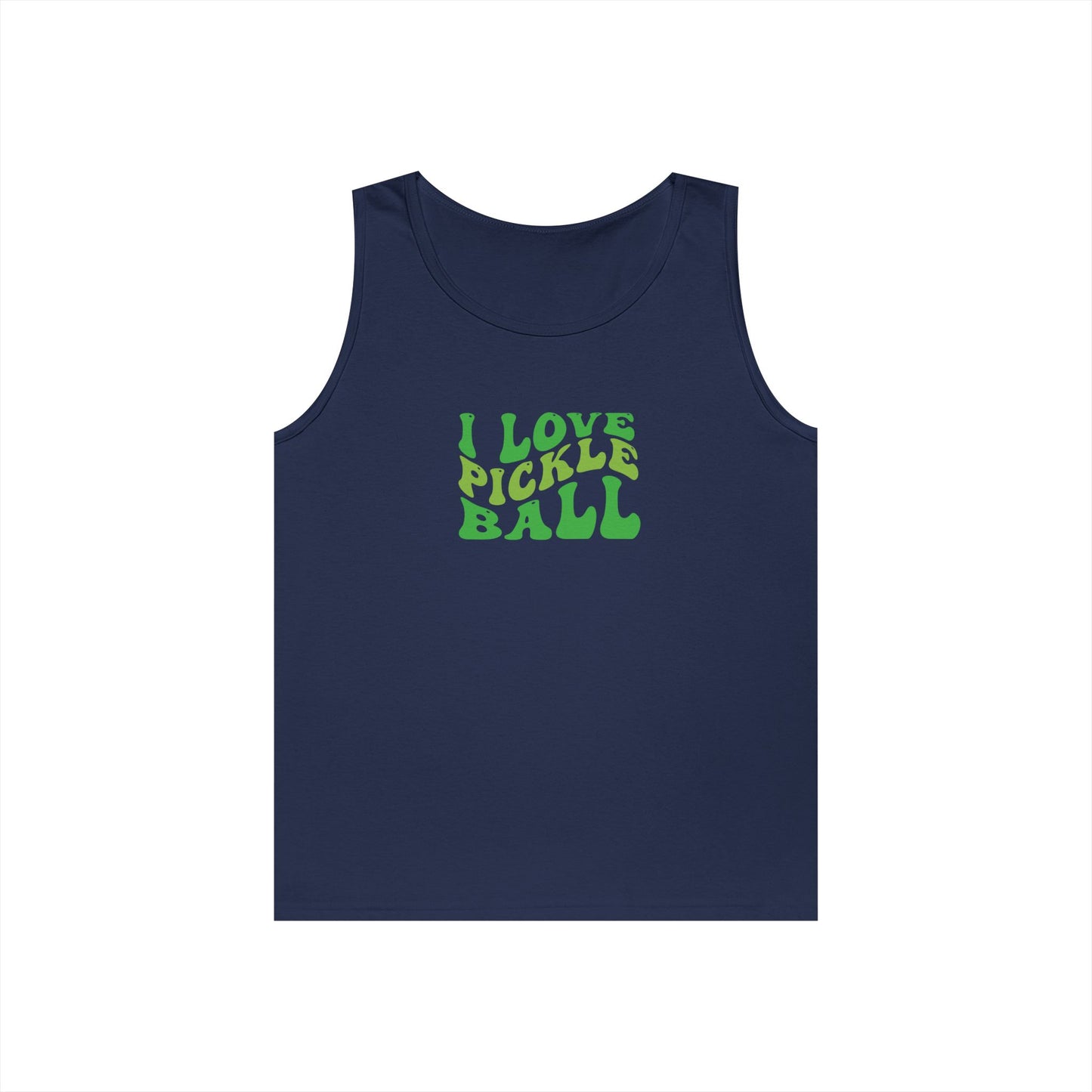 Women's Energetic Pickleball Tank Top - I Love Pickleball Navy