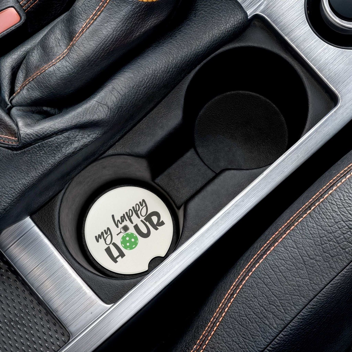 Pickleball Durable Car Coaster - My Happy Hour